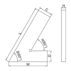 Insize  60° Range Square 200 X 130mm Series 4760-1200