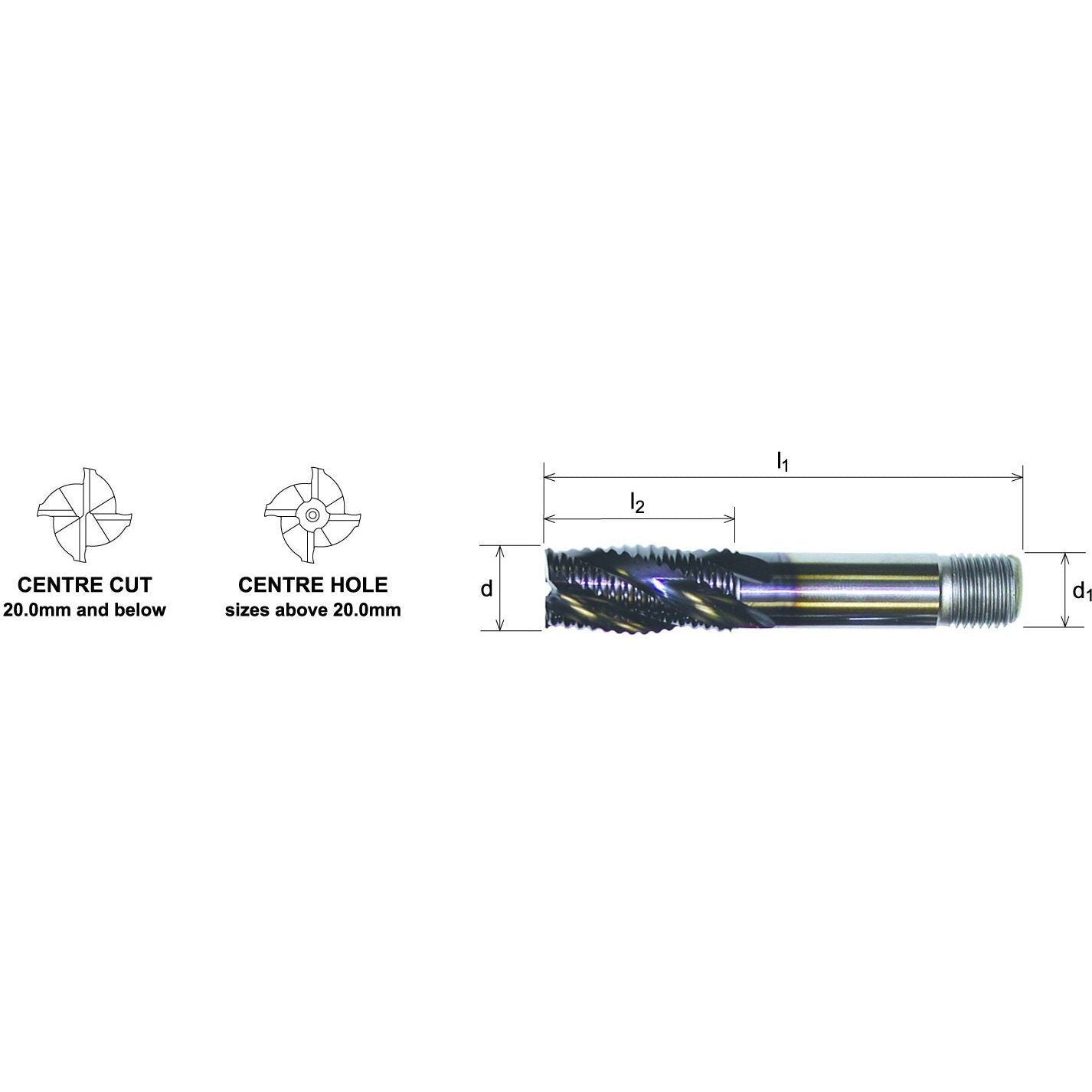 Somta Multi Flute 8mm HSS-Co8 Multi-Purpose Roughing End Mill