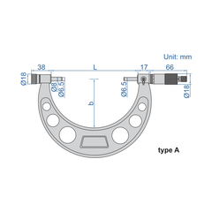 Insize Metric Outside Micrometer 0-150mm Range Series 3206-150A