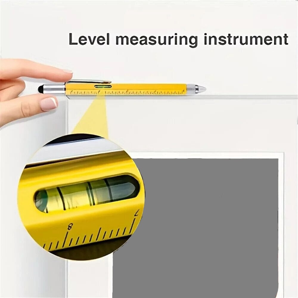 Yellow Full Metal Body 6-in-1 Multi-Function Tool Yellow Engineers Pen