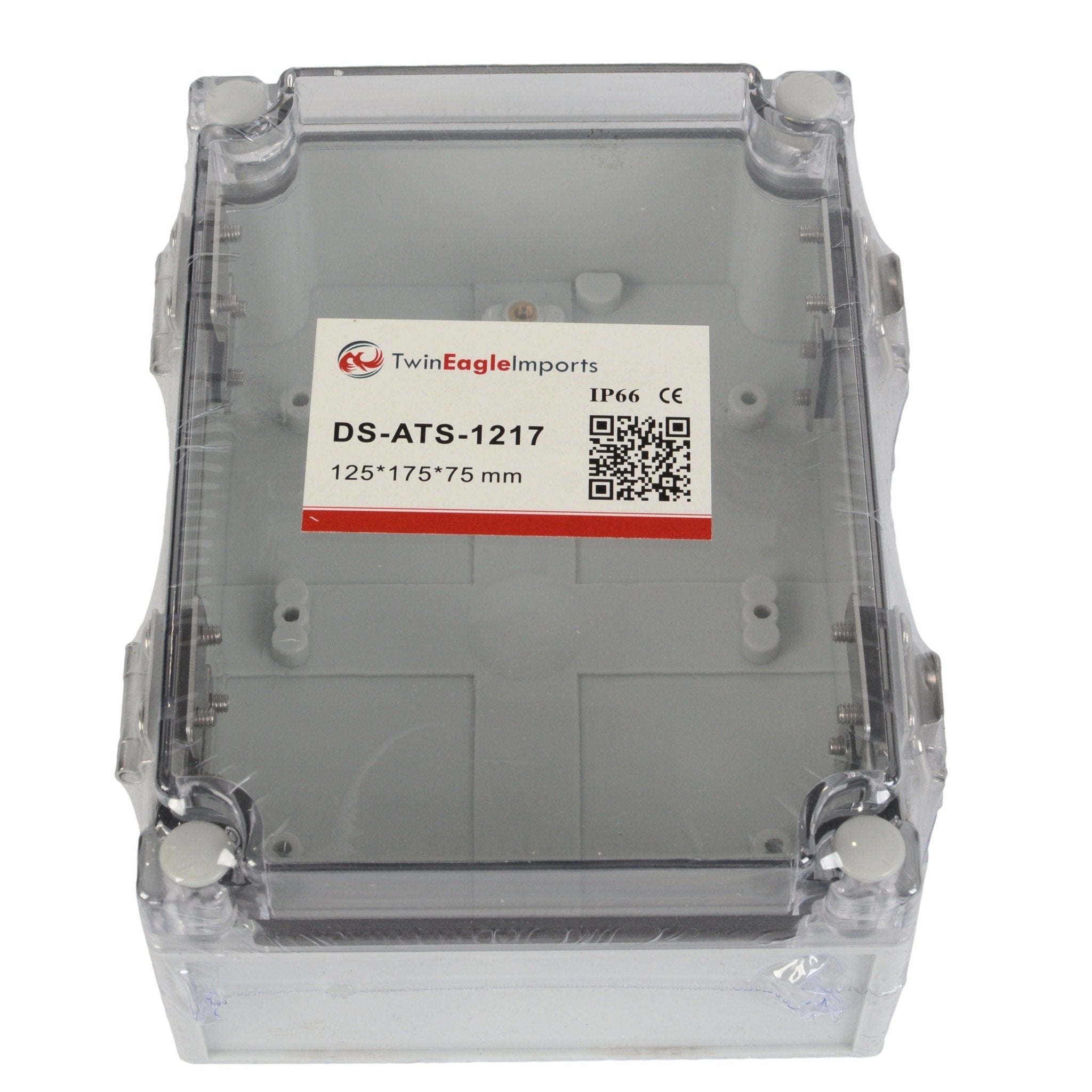 ABS IP66 Clear Lid Hinge Junction Box 125 x 175 x 75mm - Twin Eagle Imports
