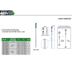 Insize Long Handle 38.5″ × 0.512″ Series 7351-1EX12