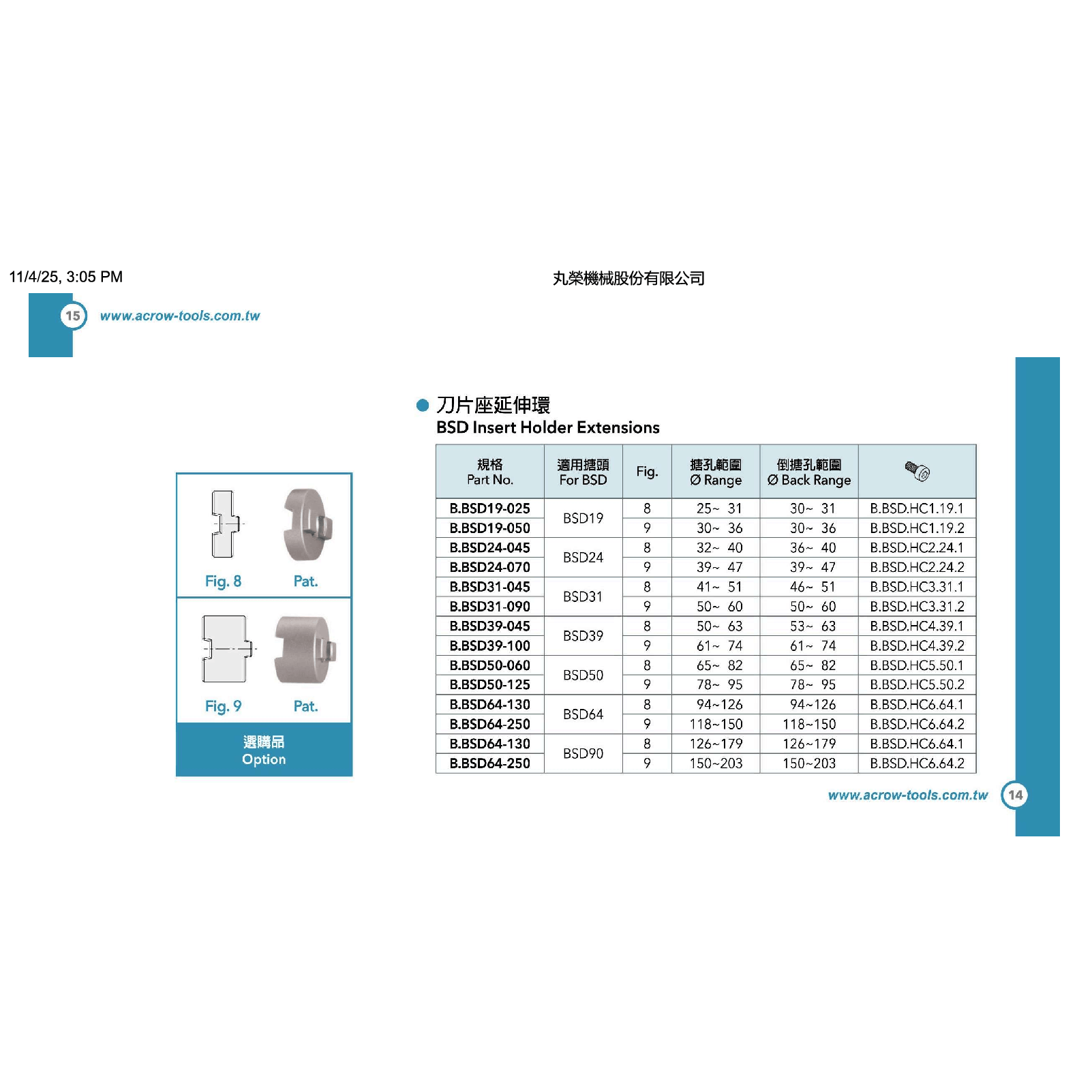 ACROW MACHINERY MFG CO LTD SPARES Acrow B.BSD.HC4.39.2 – Clamp Screw for BSD39 Fine Boring Heads