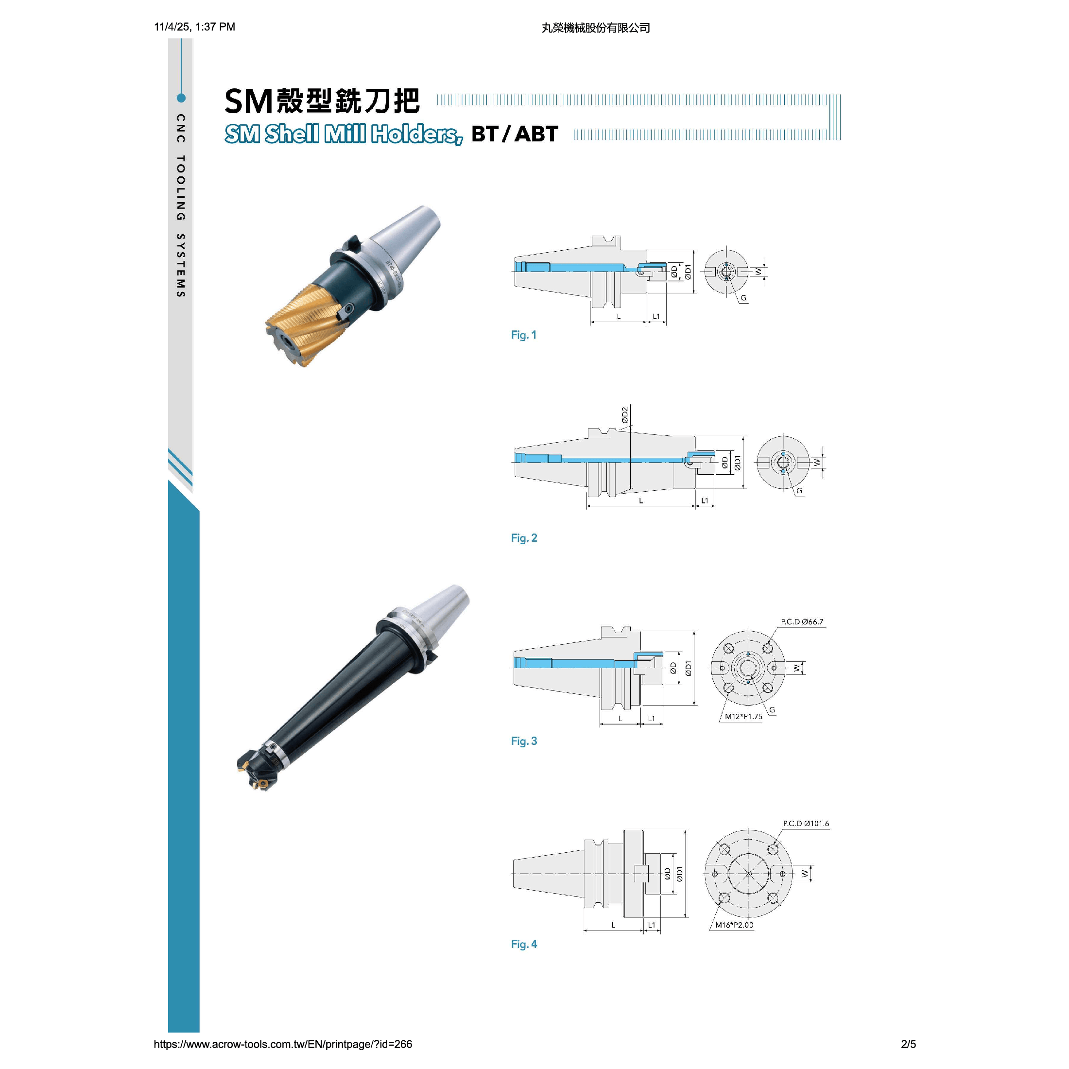 ACROW MACHINERY MFG CO LTD TOOL HOLDERS Acrow BT40-SM32-060 – Shell Mill Holder (Ø32 mm Bore, BT40 Taper)