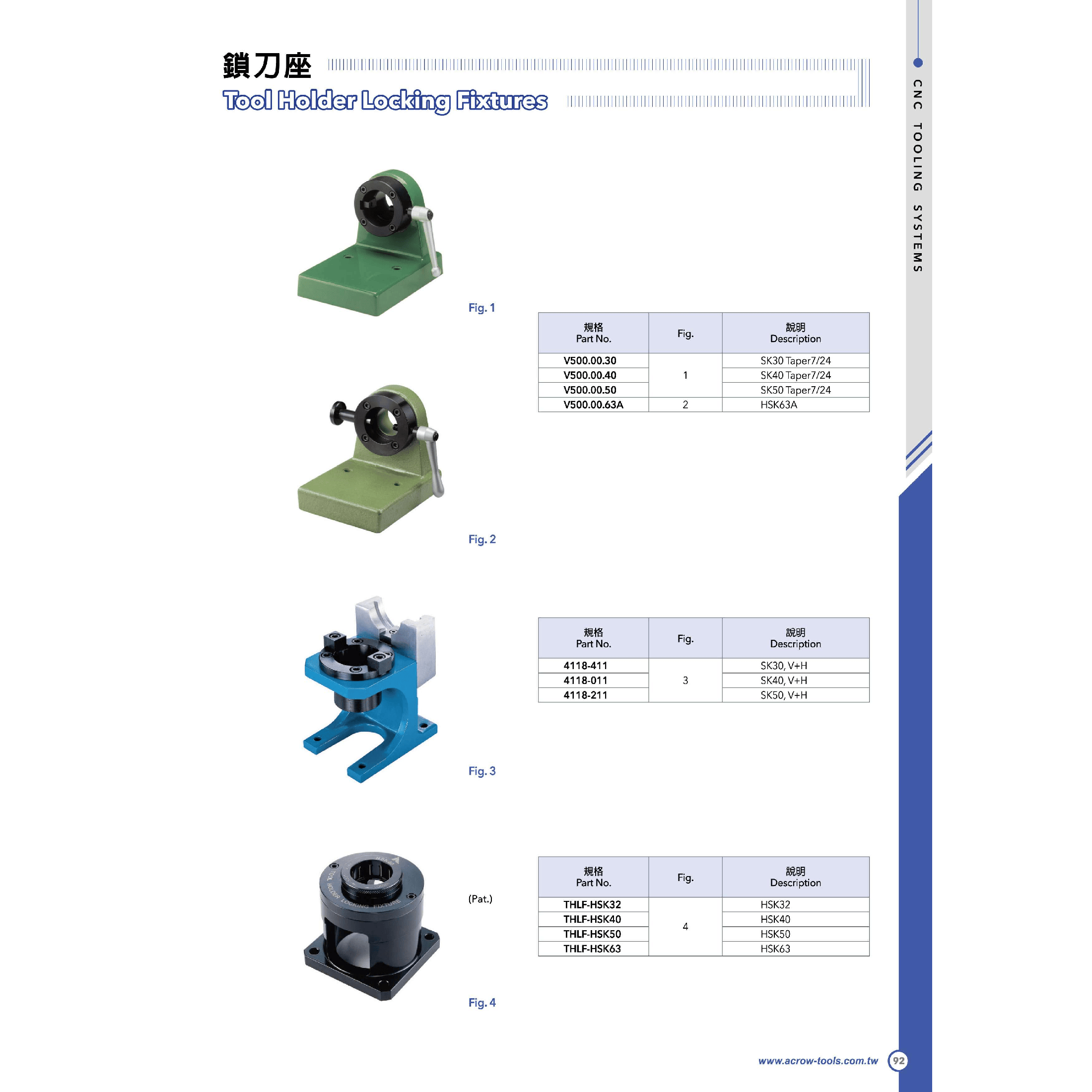 ACROW MACHINERY MFG CO LTD TOOL HOLDERS Acrow V500.00.50 – SK50 Invert Locking Tool Stand