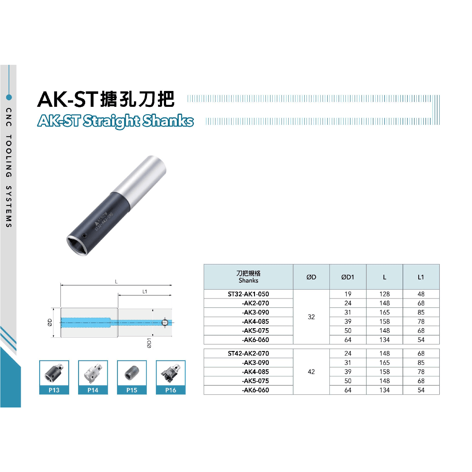 Acrow ST32-AK4-085 – AK Modular Boring Shank (Ø39 mm, 158 mm Length, 78 mm Gauge) - Twin Eagle Imports