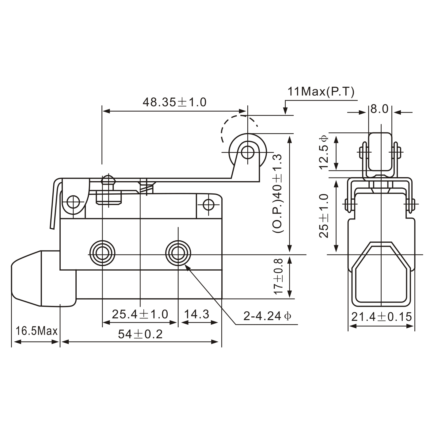AZ-7121 Roller Lever Actuator Type Limit Switch - Twin Eagle Imports