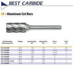 BEST CARBIDE CARBIDE BURRS Best Carbide - SA6NF 5/8" Aluminium Cut Carbide Burr