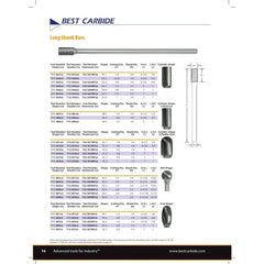 BEST CARBIDE CARBIDE BURRS Best Carbide - SC3L6NF 1/4" Aluminium Cut Long Series Carbide Burr