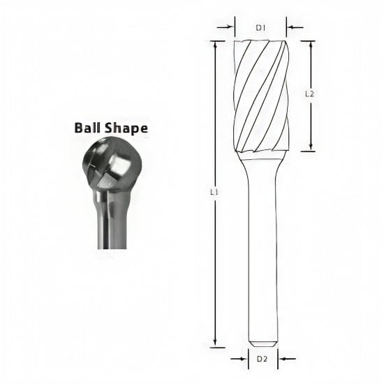 Best Carbide - SD5NF 1/2" Aluminium Cut Carbide Burr - Twin Eagle Imports