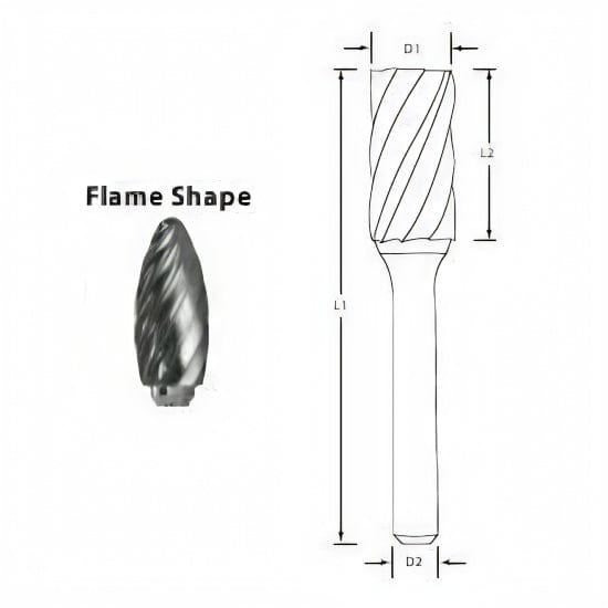 Best Carbide - SH1NFL6 1/4" Aluminium Cut Long Series Carbide Burr - Twin Eagle Imports