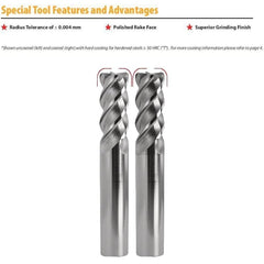 Best Carbide Short Series Corner Radius 4mm 4 Flute End Mill Nano Coated - Twin Eagle Imports