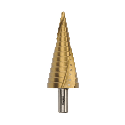 BORDO DRILLS Saber Essential 4–32mm HSS Spiral Flute TiN Coated Step Drill