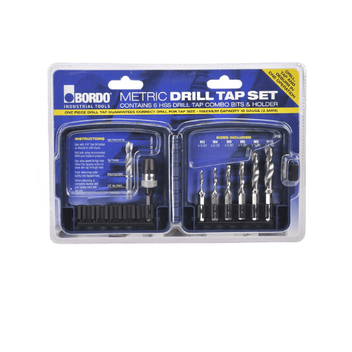 BORDO INTERNATIONAL PTY LTD TAPS Bordo Drill & Tap Combo Set – M3, M4, M5, M6, M8, M10 (6-Piece)