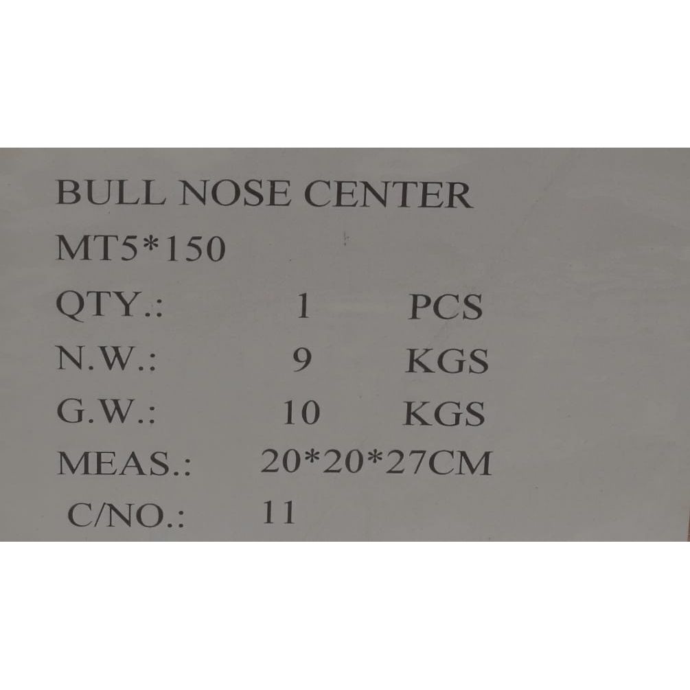 Bull Nose Pipe Centre MT5 x 150mm Heavy Duty Revolving Pipe Centre - Twin Eagle Imports