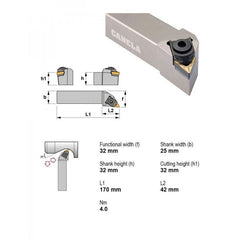 Canela MTJNL3225P22 Turning & Profiling Toolholder – 32×25 mm - Twin Eagle Imports
