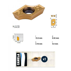 CANELA S.A. INSERTS Canela ADMT1503R5.0 TIN25 Indexable Insert – 85° Positive Geometry