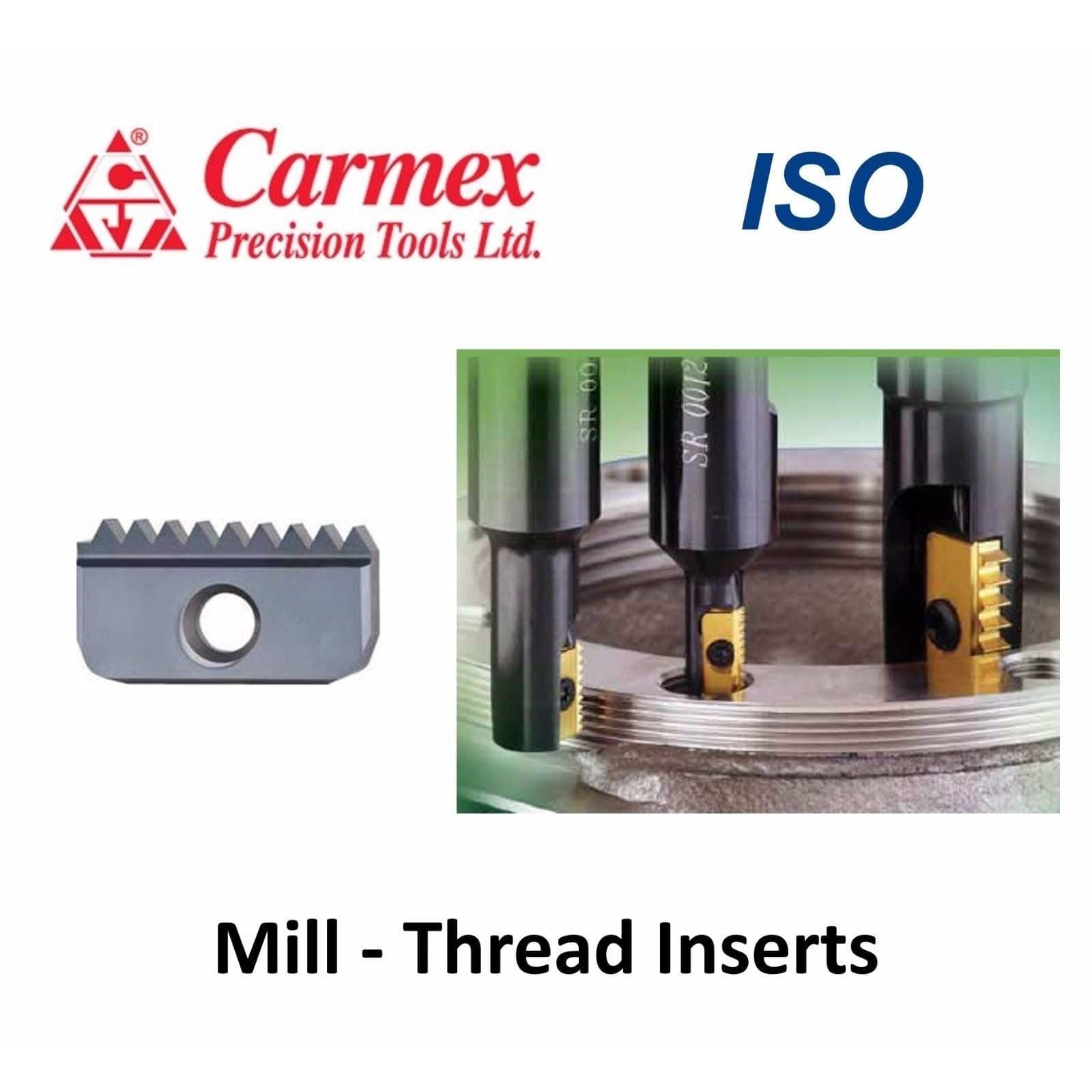 Carmex Internal ISO Threadmill Insert 21mm / 1.75mm Pitch / 21 I 1.75 ISO MT7 - Twin Eagle Imports