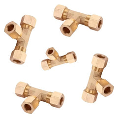 5 PCS – 1/4" Brass Compression Fitting Tee Union Grab Kit