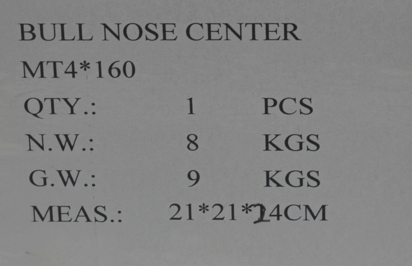 DAJIU ACCESSORIES Bull Nose Pipe Centre MT4 x 160mm Heavy Duty Revolving Pipe Centre
