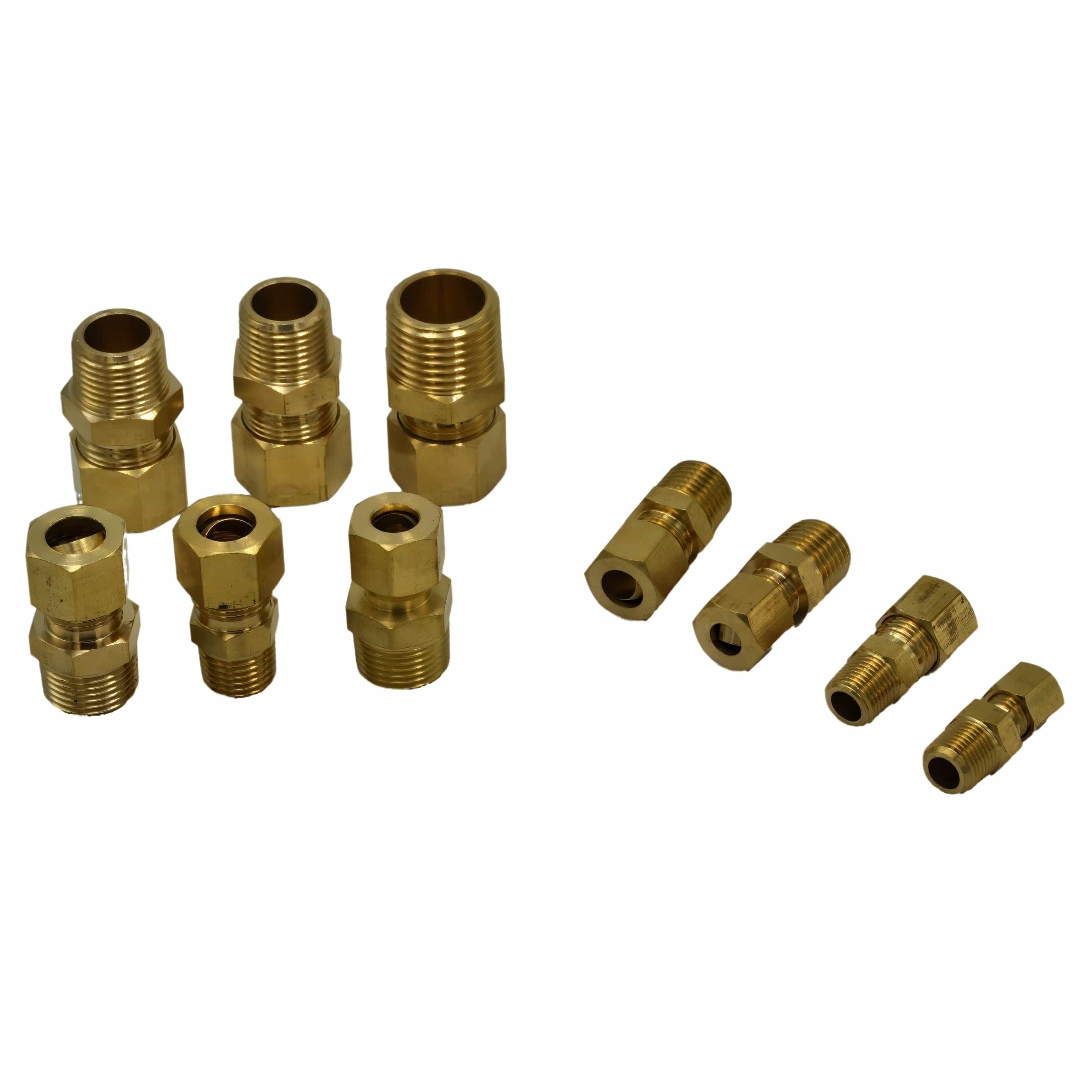 DOT Brass Connector 40pc Brass Compression Male Connector Grab Kit Assortment