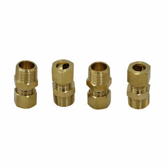 DOT Brass Connector 4pc Brass Compression Male Female Connector (T3/8xM3/8)