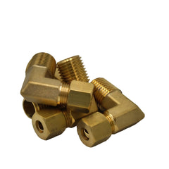 DOT Brass Connector 4pc Brass Compression Union 90° Male Female Elbow (T1/4xM1/4)