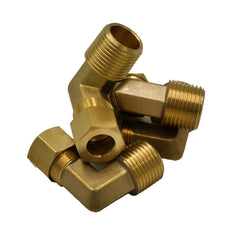 DOT Brass Connector 4pc Brass Compression Union 90° Male Female Elbow (T3/8xM3/8)