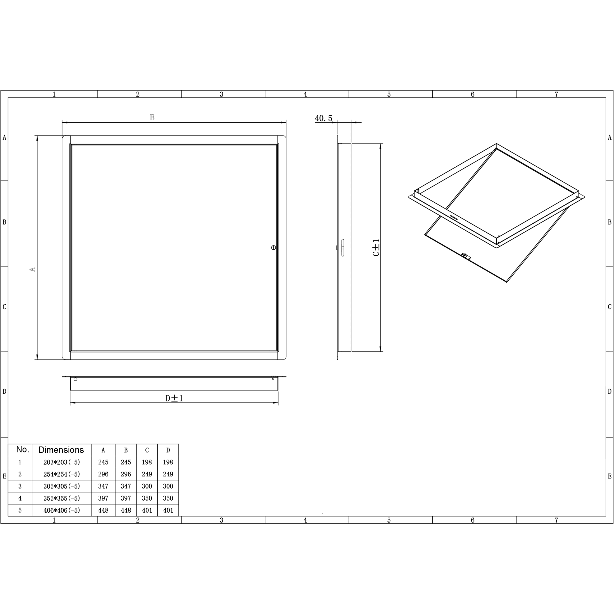 Ductsure Access Panel (Standard White Powder Coated) - 14" x 14" (355mm x 355mm) - Twin Eagle Imports
