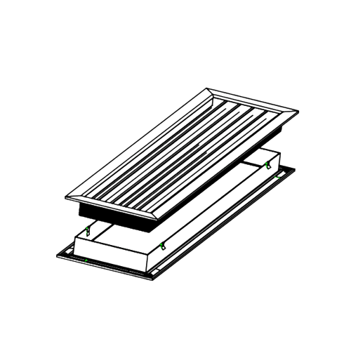 Ductsure Ventilation Ductsure Door Relief Vent Grille (Anodized Aluminium) – DG-A 600400