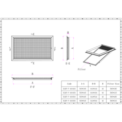 Ductsure Ventilation Ductsure Eggcrate Hinged Polyester Filter – EGHF-P 600450 (595 x 445 mm)