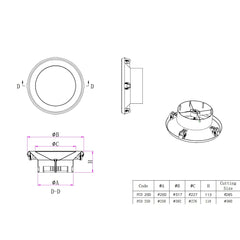 Ductsure Ventilation Ductsure PCD200 Plastic Round Ceiling Cone Vent Diffuser