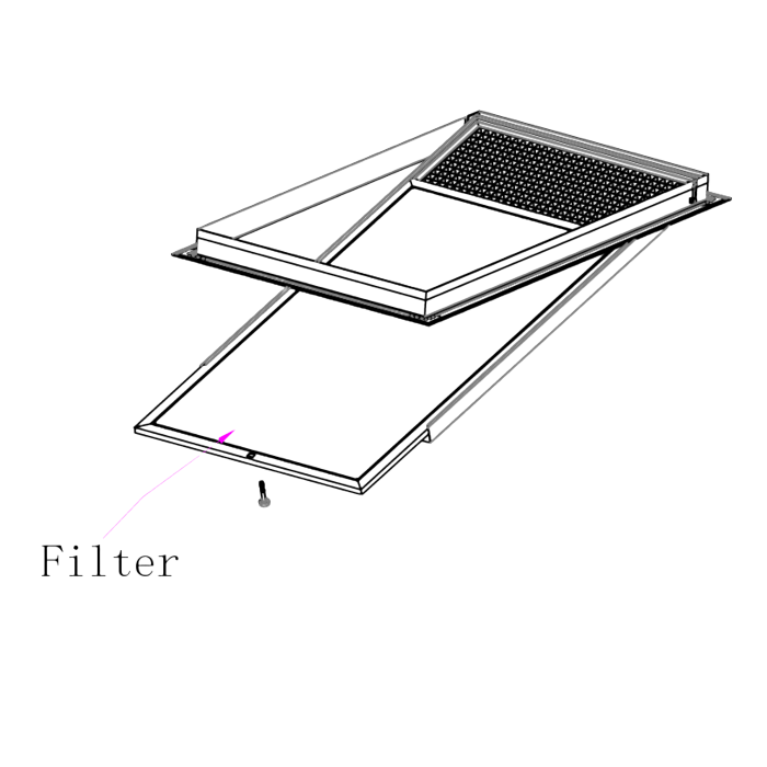 Ductsure Ventilation Pack of 3 Ductsure Eggcrate Hinged Filter EGHF-P 600500 (595x495mm)
