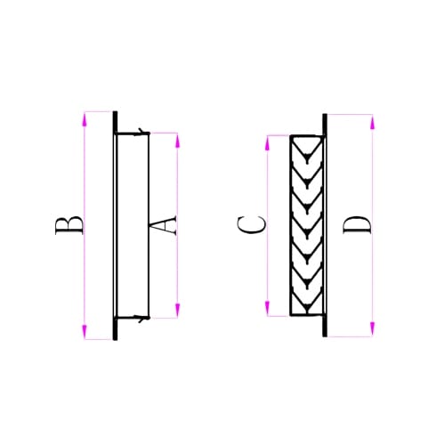 Ductsure Ventilation Pack of 4 Ductsure Door Relief Vent Grille Aluminium DG-A 300200