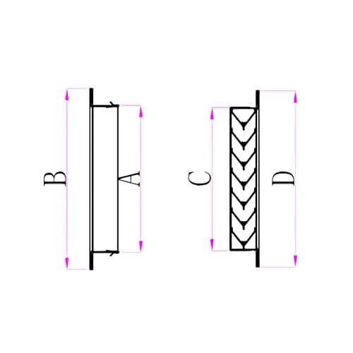 Ductsure Ventilation Pack of 4 Ductsure Door Relief Vent Grille Aluminium DG-A 600250