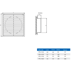 Ductsure Ventilation Twin Pack PFL125 Ductsure Ducting Wall Vent : Fixed Louvre - Φ125