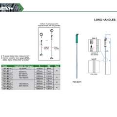 Insize Long Handle 1480 mm × 14.5 mm Series 7351-EX13
