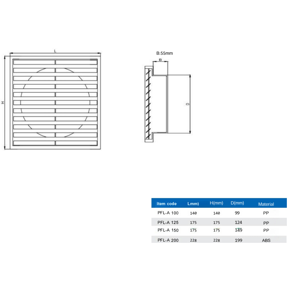 Twin Pack PFL200 Ductsure Ducting Wall Vent : Fixed Louver - Φ200
