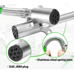 7 Way Trailer 15 FT Green ABS Spiral Electrical Power cord
