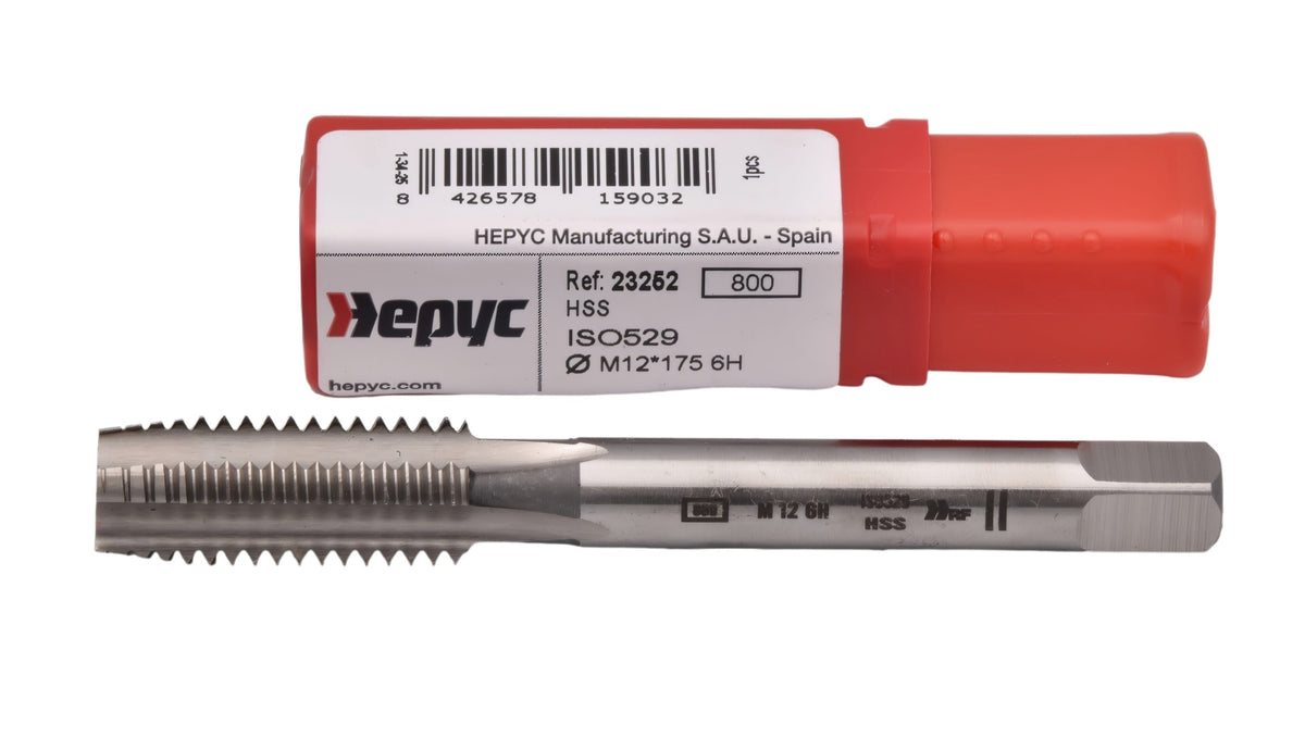 Hepyc 23252 - HSS Straight Flute Short Hand Tap (Intermediate) M12 x 1.75mm