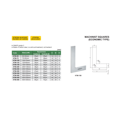 Insize Machinist Square 125×80 mm Series 4796-125
