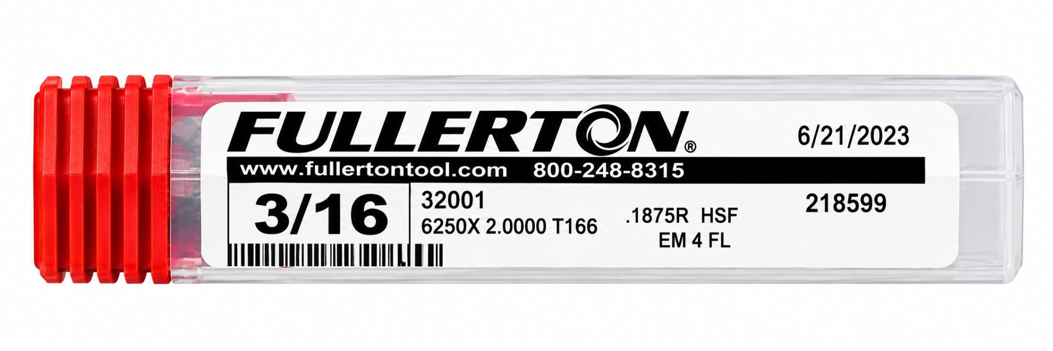 Fullerton 32011 0.1875" 4 Flute Standard Square End Mill - Twin Eagle Imports