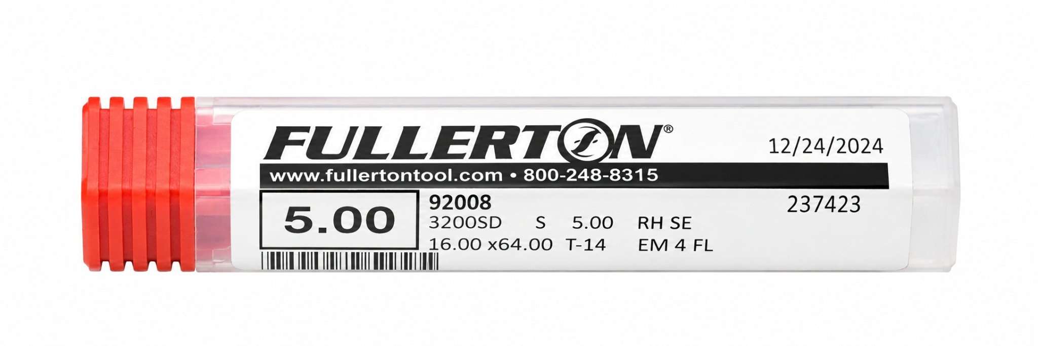 Fullerton 92008 0.1969" 4 Flute Standard Square End Mill - Twin Eagle Imports