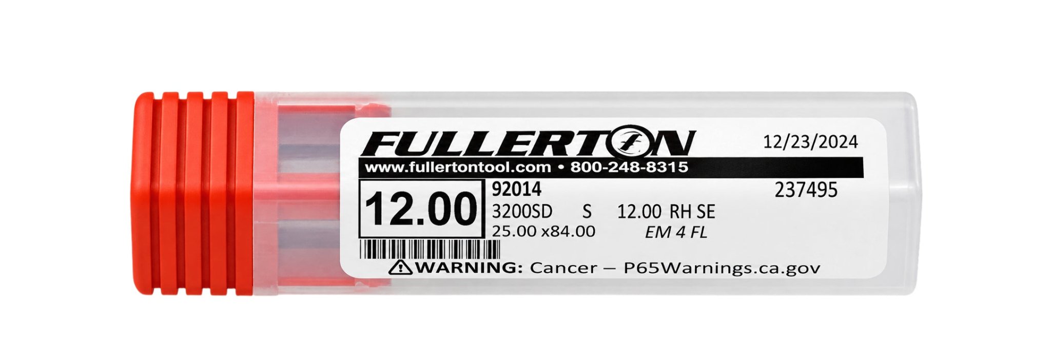 Fullerton 92014 0.4724" 4 Flute Standard Square End Mill - Twin Eagle Imports