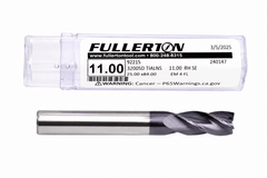 FULLERTON TOOL COMPANY CARBIDE ENDMILL Fullerton 92215 11mm 4 Flute TiAlN Coated Carbide Square End Mill