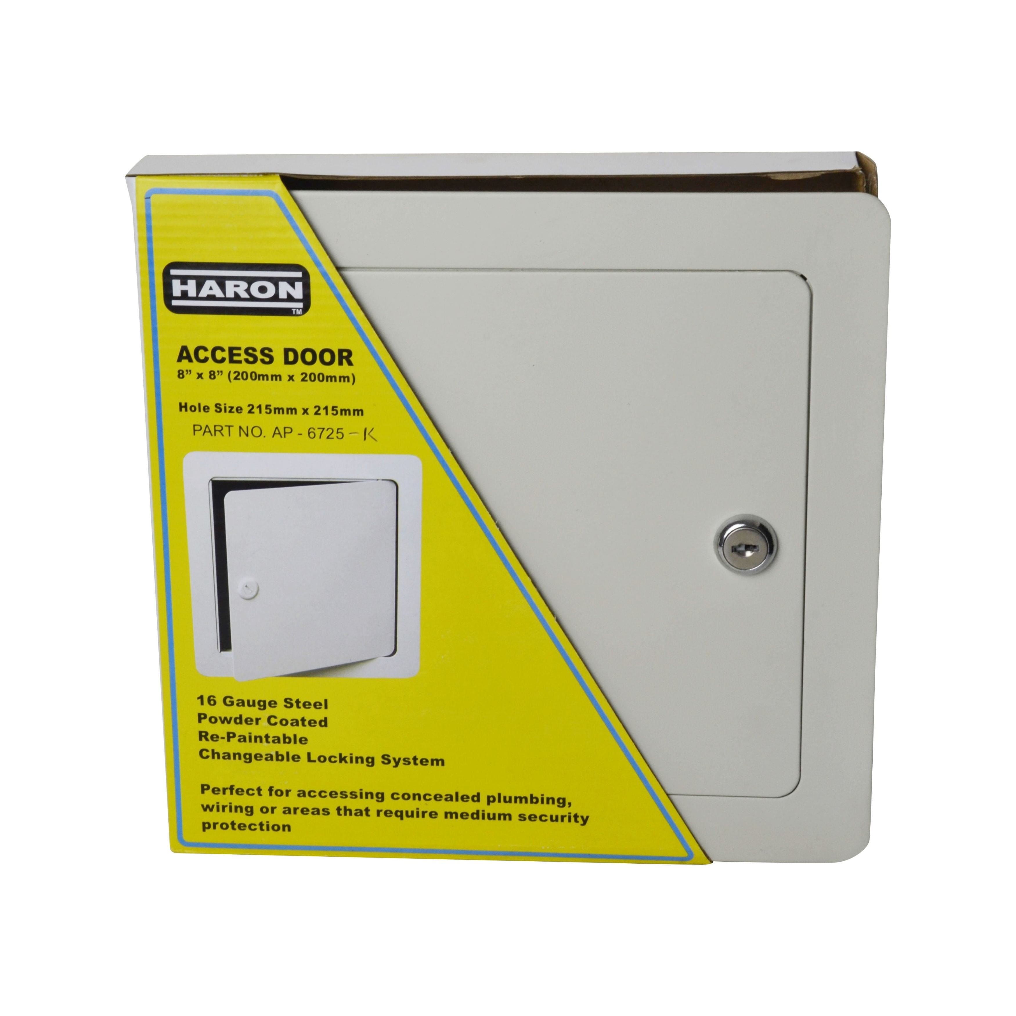 HARON Access Panel Haron AP-6725-K 8″ (200mm) Keyed Steel Access Panel