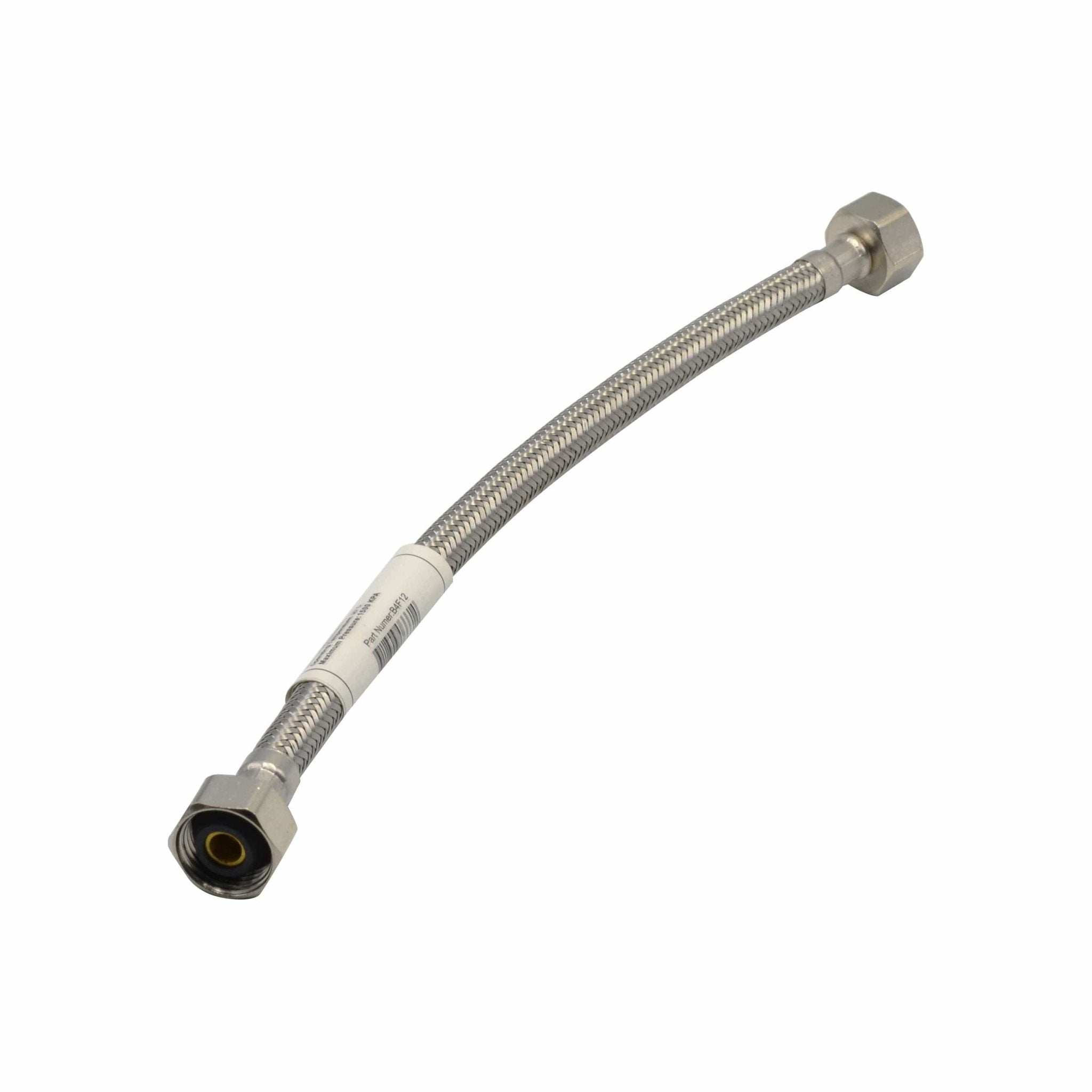Haron B4F12 12″ (300mm) 1/2″F x 1/2″F Steel Braided Hose - Twin Eagle Imports