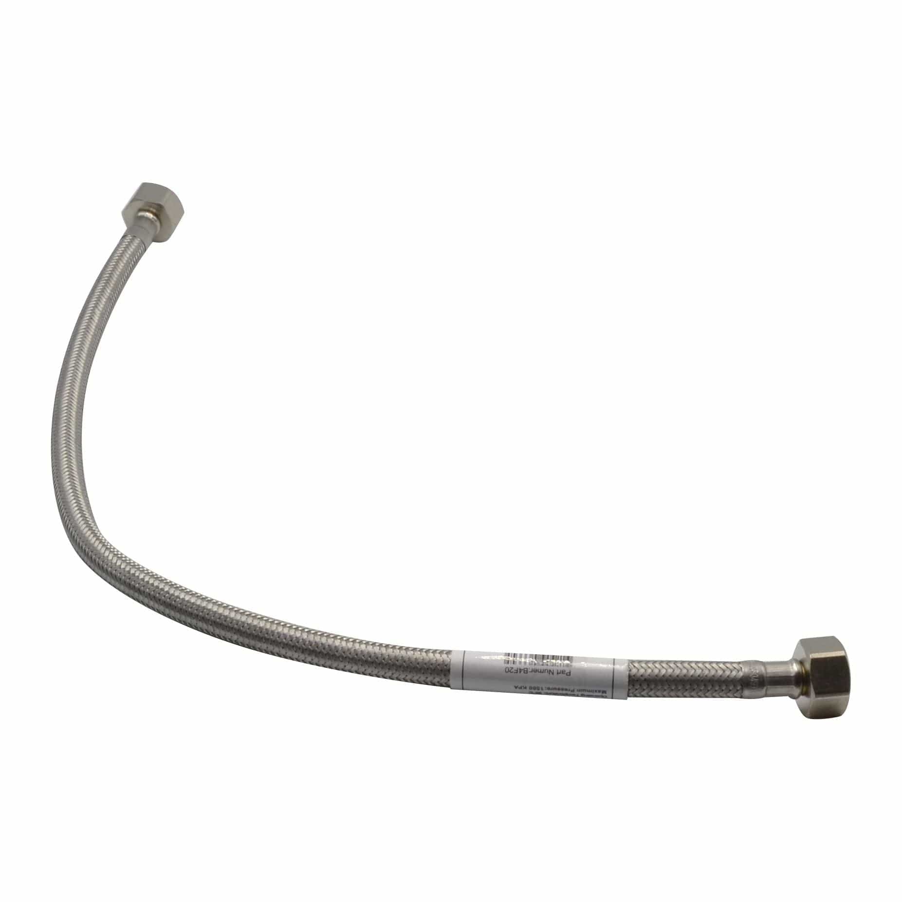 Haron B4F20 20″ (500mm) 1/2″F x 1/2″F Steel Braided Hose - Twin Eagle Imports