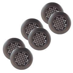 HARON Vent Haron 40CV Round Black Cupboard Vent – 6 Pack – Vent Facing 40mm Round
