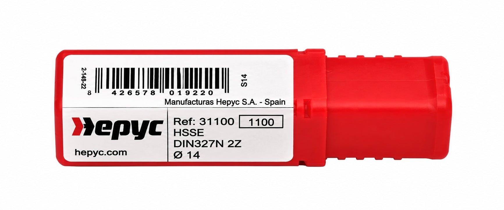 Hepyc 14mm HSSE DIN327N End Mill 2 Flute 30° Helix Short Series - Twin Eagle Imports